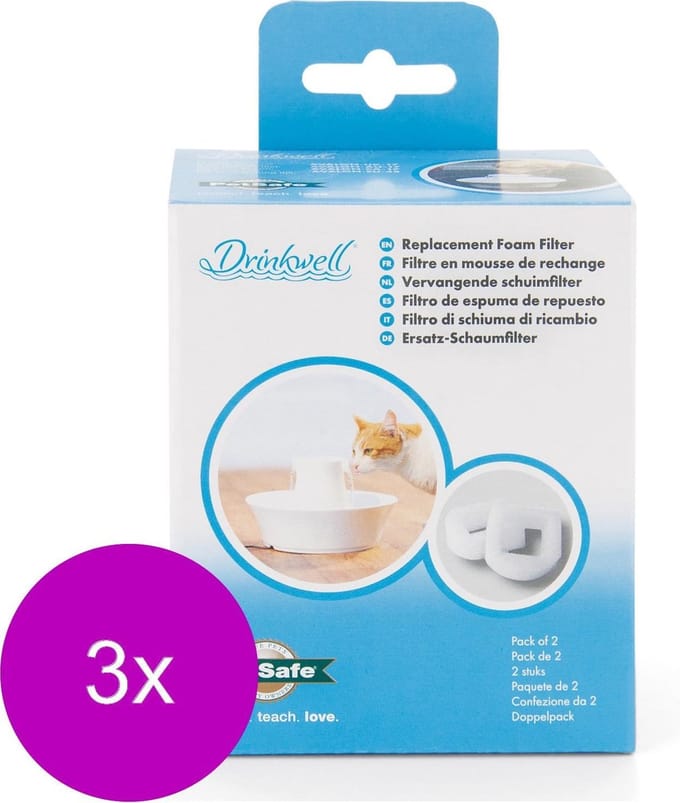 Petsafe Drinkwell Vervangende Schuimfilter - Hondendrinkbak - 3 x 2 stuks