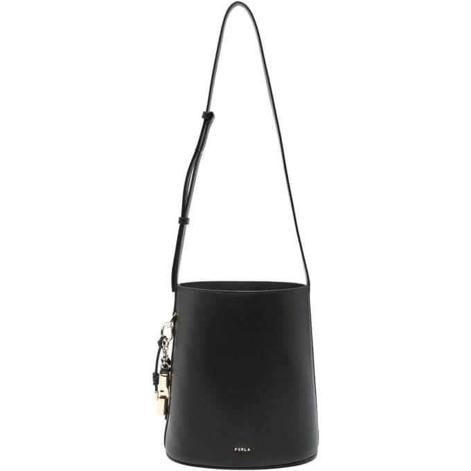 FURLA Leren schoudertas Roxie Bucket Bag Nero zwart