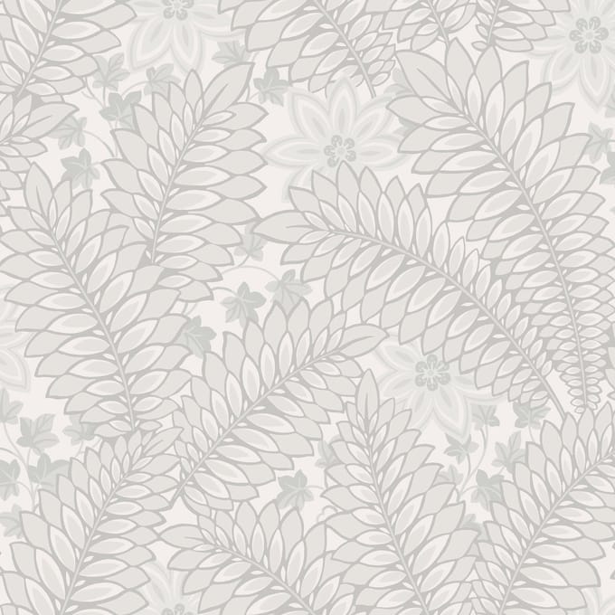 Boråstapeter Vliesbehang 2253 - Treasured - Botanisch Grijs - 53cm x 10.05m