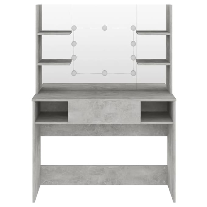 vidaXL - Kaptafel - met - LED-verlichting - 100x40x135 - cm - MDF - betongrijs