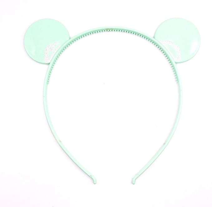 Diadeem met ronde oren mintgroen - kinderfeestje - verjaardag