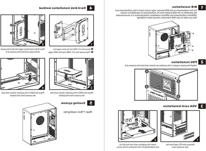 Computer Case - PC Behuizing Mini-Tower - Desktop Bouwen - 0.8MM Dikke Plaat - L330xW145xH290MM - Zwart