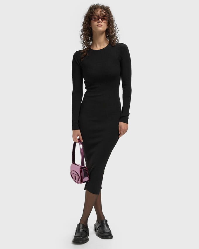 WMNS RIB LONG SLEEVE DRESS