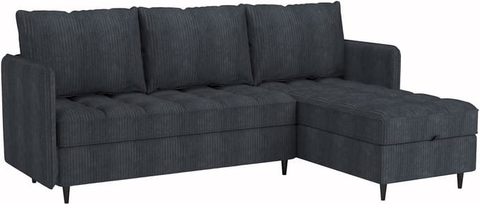 Lindhus-Sofa 3-zits - Opbergruimte - Omkeerbare Chaise - Antraciet
