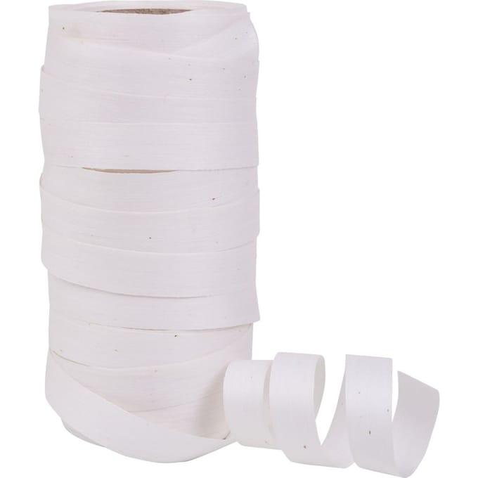Katoen gestreept lint "Cottonfield", 10 mm - Wit