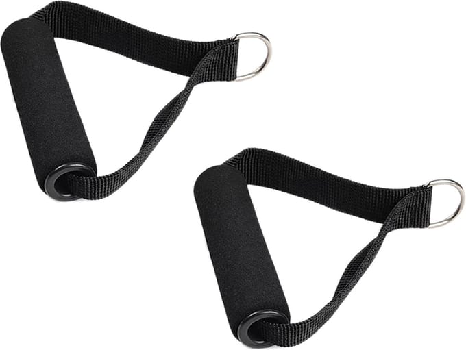 DW4Trading Nylon Strap Handle met Metalen D-ring - Set van 2 Stuks - Zwart