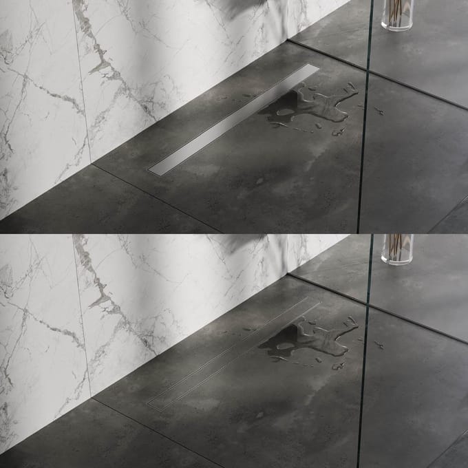 Brauer Douchegoot met Multifunctioneel Rooster en Flens - 90 cm - Rvs Geborsteld