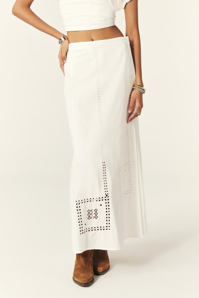 BA&SH Jupe Lermaid Blanc Taglia: 38 | Maxi gonne Outlet | Donna