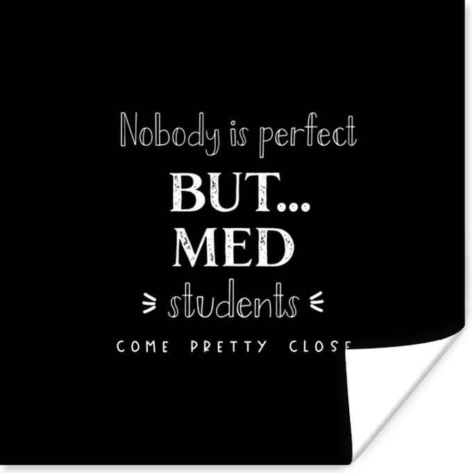 Poster Geneeskunde - Studenten - Universiteit - Leren - Onderwijs - 75x75 cm