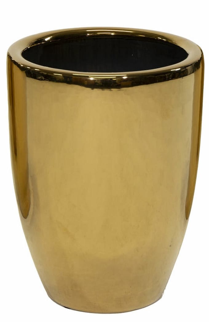 Mega Collections Bloempot Emperor High - rond - goud - D26 x H35 cm - glans