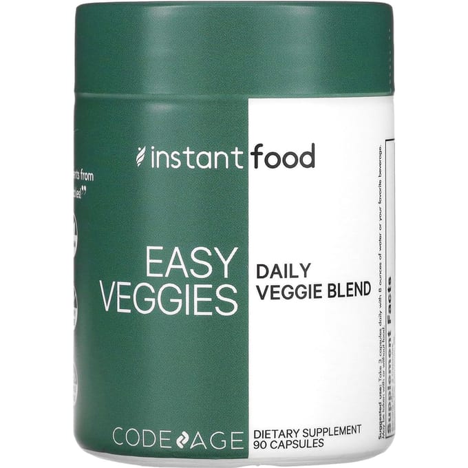 Codeage, instantmaaltijd, easy veggie, dagelijkse groentemix, 90 capsules