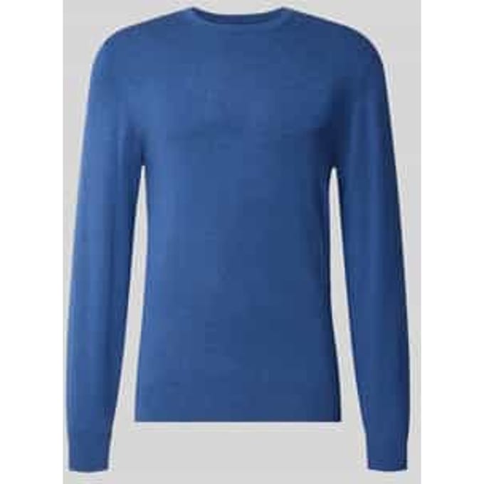 Gebreide pullover met geribde ronde hals