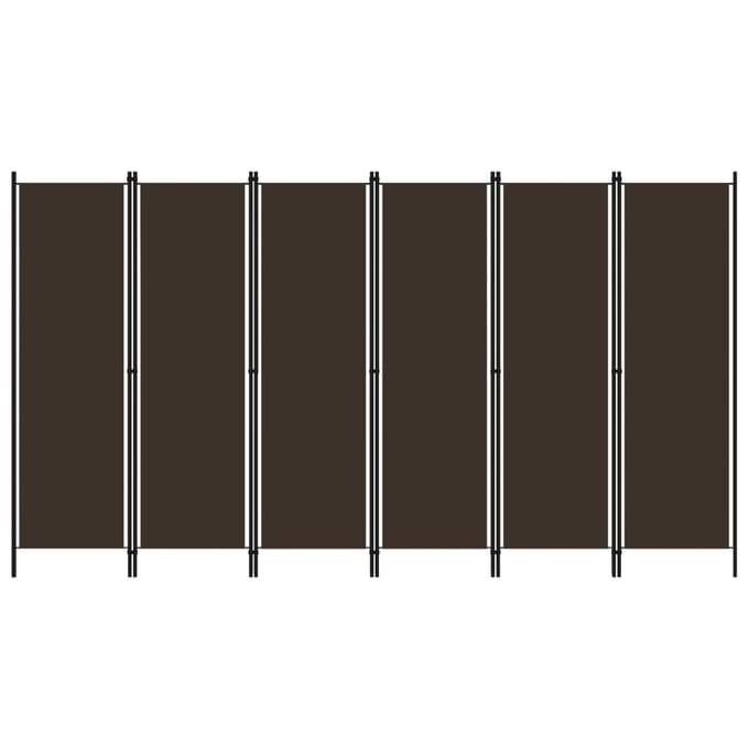 vidaXL - Kamerscherm - met - 6 - panelen - 300x180 - cm - bruin