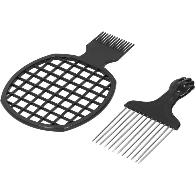 Haarprikkam Vuist Brede Tanden Afro Twist Kam Kapper Kappersgereedschap voor Kapsalon black