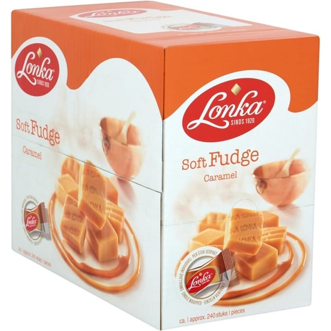 Lonka Fudge Caramel - snoep - per stuk verpakt - box a 2,4kg