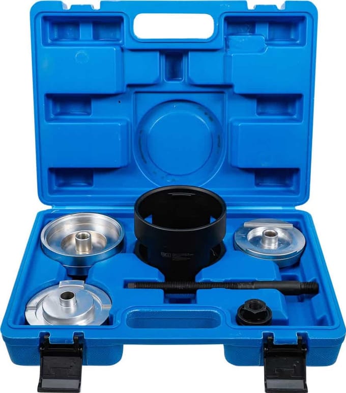 achteras silentblock trekker - bmw x5 en 5 Series e38 - e39 - e53 bus draagarm demontage - satra