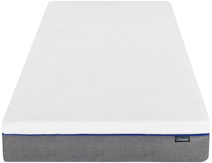 Vente-unique Bed met elektrische lattenbodem stof wit 2 x 80 x 200 cm