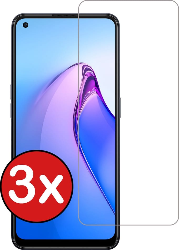 Screenprotector - 3 Stuks - Geschikt voor OPPO Reno 8 - Extra Sterk - Beschermglas - Gehard Glas - Tempered Glass - Screen Protector