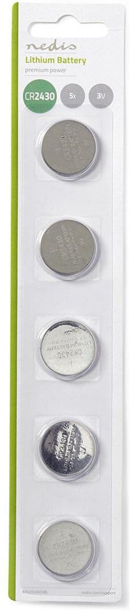 Nedis Lithium-Knoopcelbatterij CR2430 - 3 V DC - 5-Pak