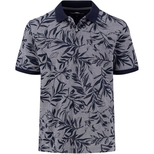 Fynch-Hatton Polo Two-Tone Leaves Pattern Navy / male