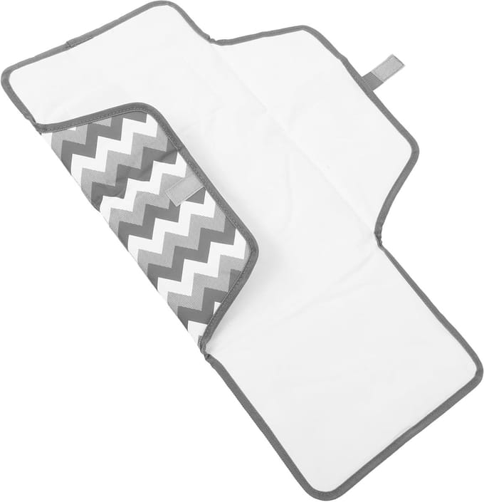 Herbruikbaar Verschoonmatje - Draagbaar Aankleedkussen - Onderweg Luiers - Waterdicht Print - 64x51cm - Wit