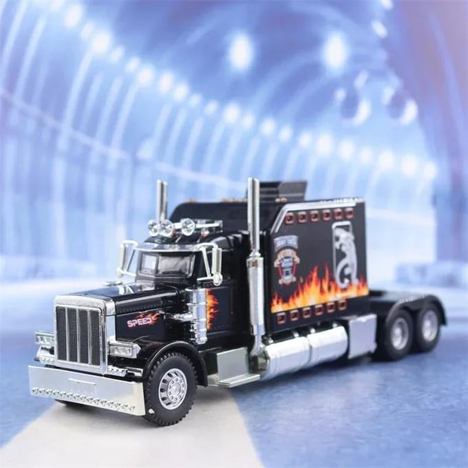 1:24 Peterbilt 389 Camion Tracteur en Alliage Modèle de Voiture Métal Moulé Sous Pression Véhicules de Transport d'Ingénierie de Conteneurs Modèle de Voiture Jouet Cadeau