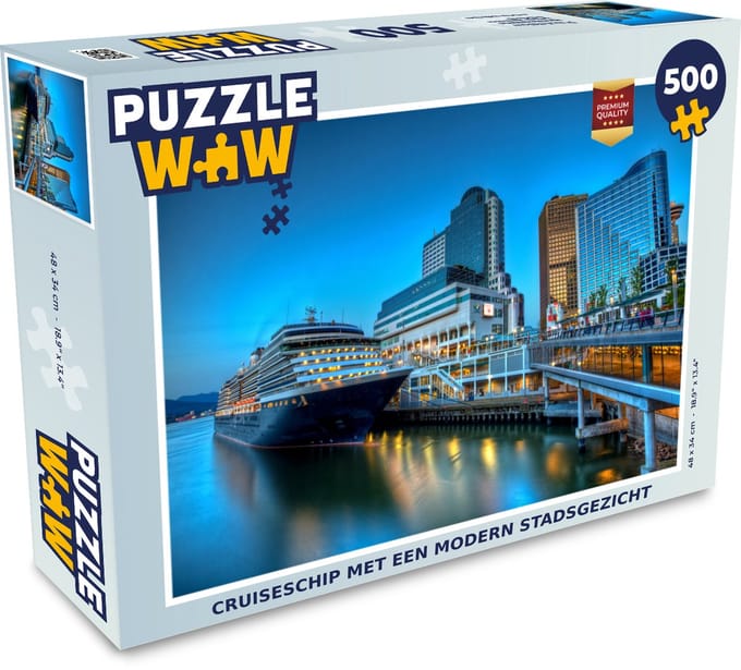 Puzzel Cruiseschip met een modern stadsgezicht - Legpuzzel - Puzzel 500 stukjes