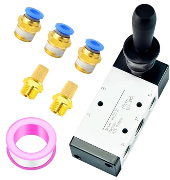 Pneumatisch Magneetventiel 3/8" BSP 5-Weg 2 Positie Handbediend Push-Pull Ventiel