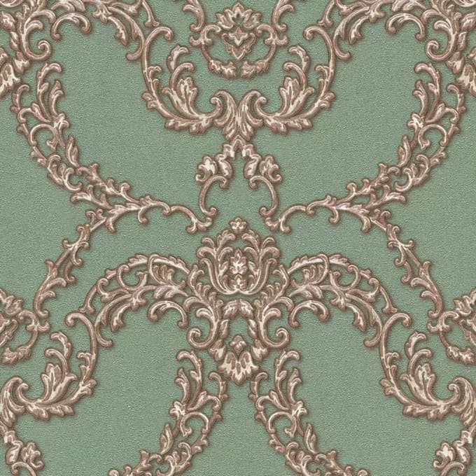 klassiek groen behang 34777-3