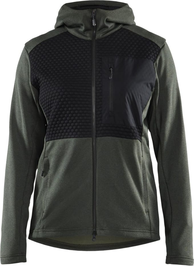 Blaklader 3542-2533 Dames hoodie met hele rits - Herfstgroen/Zwart - M