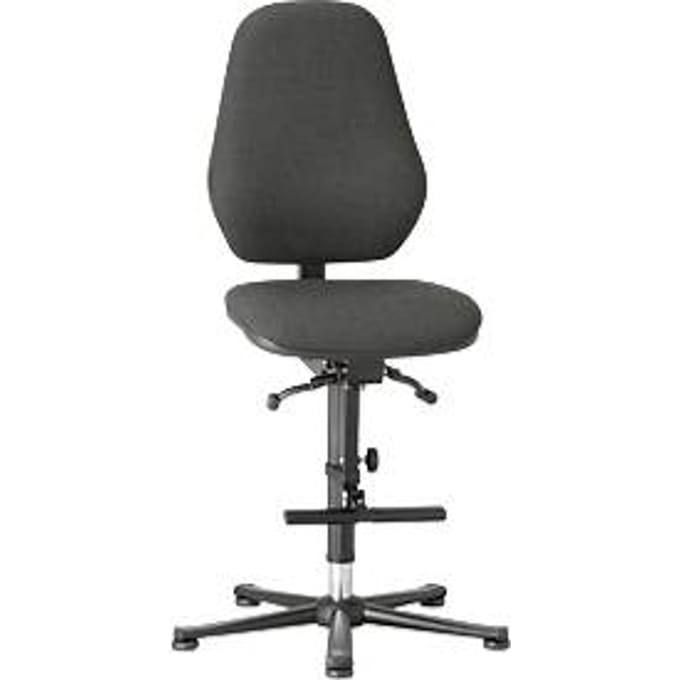 Labostoel LEANOS 9136, stoffen bekleding, Duotec zwart gemêleerd