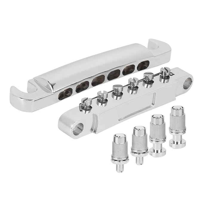 Chevalet de Guitare Électrique Ensemble Complet 12 Cordes Alliage de Zinc Argent Pièces Accessoires de Guitare white