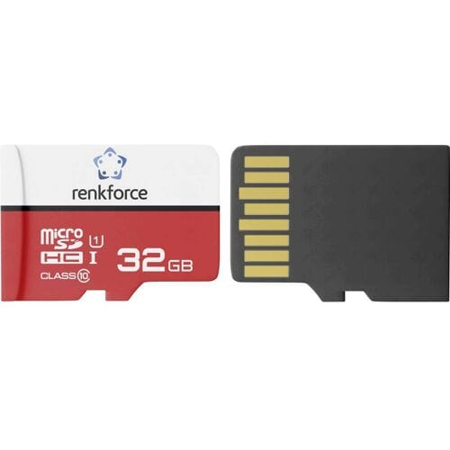 Renkforce RF-mSDHC-32GB microSDHC-kaart 32 GB Class 10, UHS-Class 1, UHS-I Incl. SD-adapter