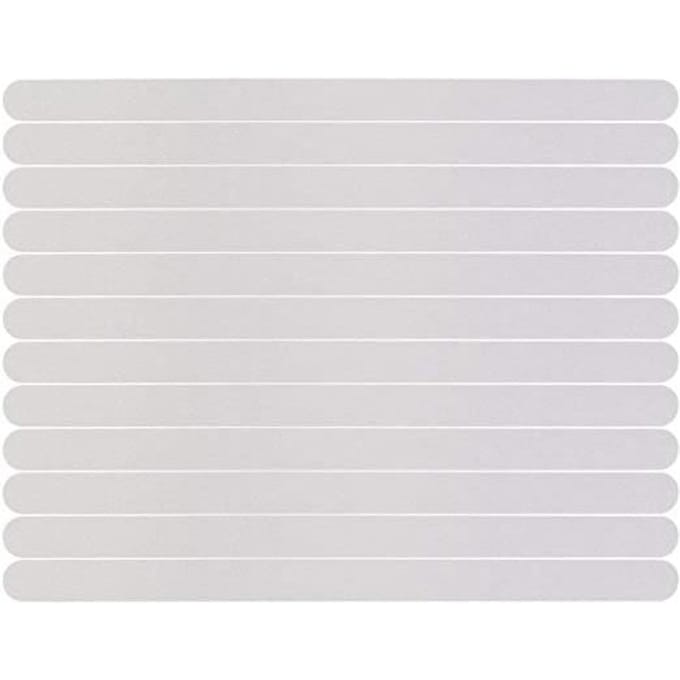 Bandes antidérapantes - Lot de 24 - Transparent - 2 cm x 20 cm - Prévention des chutes blanc
