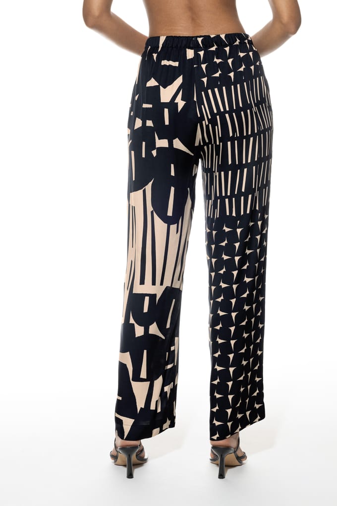 Lange broek Serie Evening Geometric Zwart