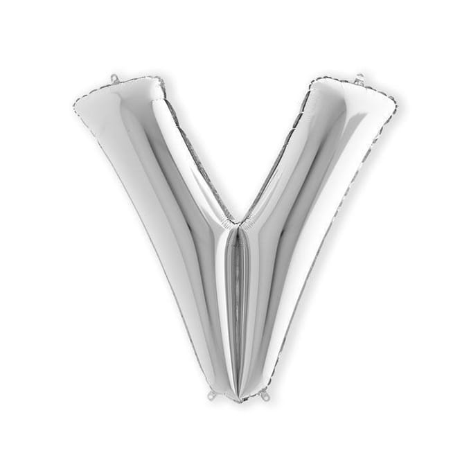 Folieballon letter V zilver (100cm)
