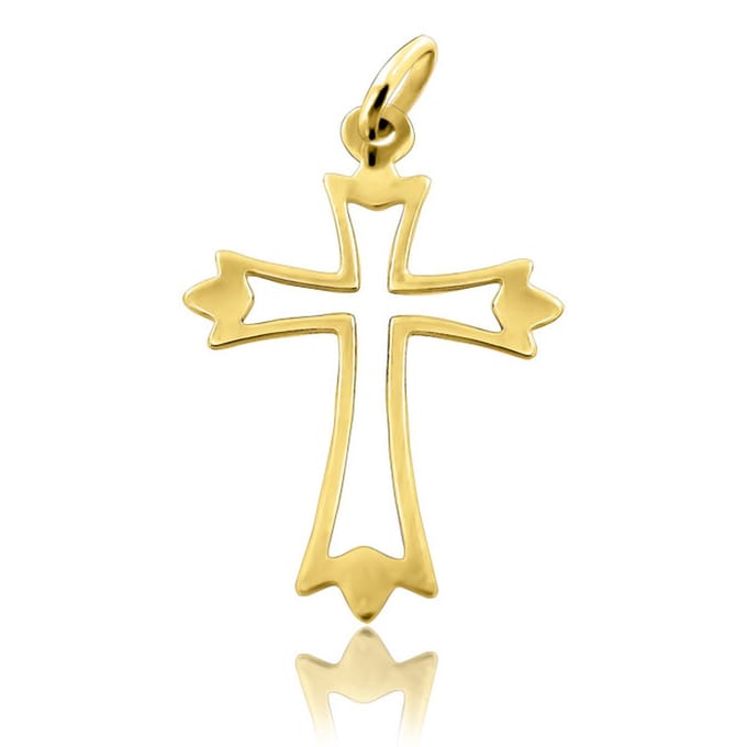 Juwelier Zwartevalk - 14 karaat gouden kruis hanger - 14.101.025