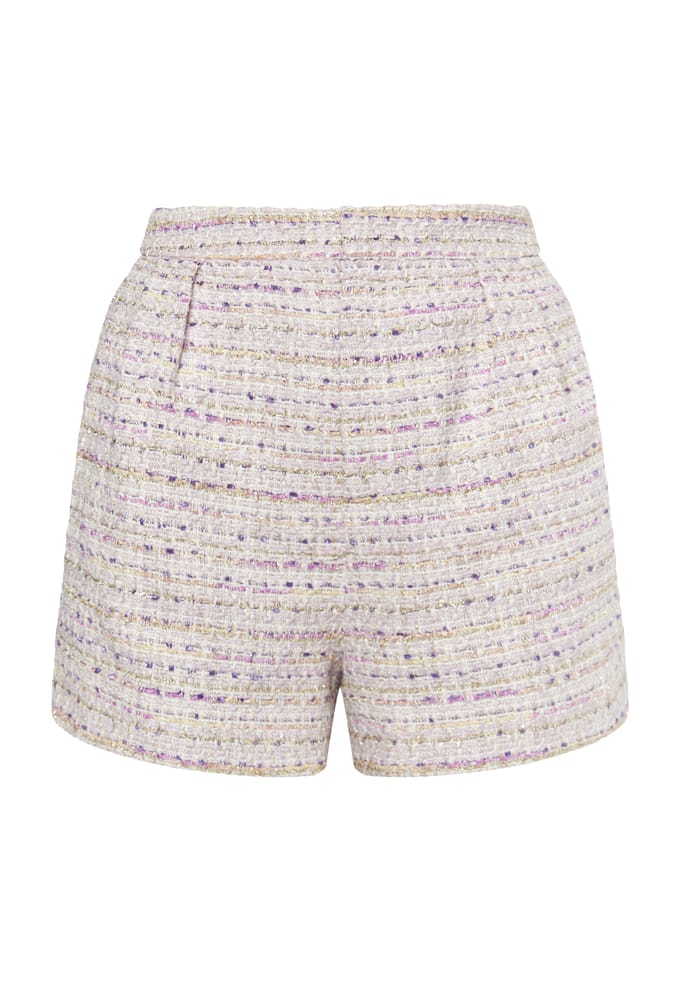 Faina Bouclé korte broek Dames Lavendel veelkleurig