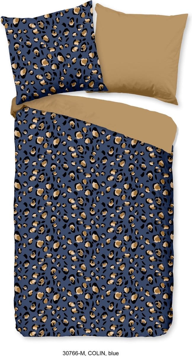 Pure dekbedovertrek dierenprint - 1 persoons 140x200/220 cm - Blauw - Microvezel