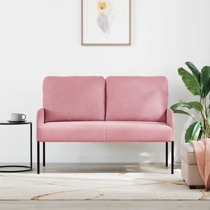 vidaXL Banken met kussen 110cm Roze Multiplex