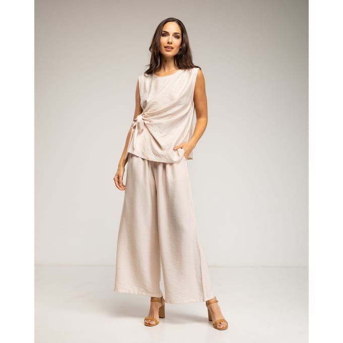 Set van mouwloze top met striksluiting en broek met elastiek