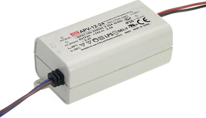 Meanwell LED Trafo 12W 24VDC 0.5A IP20 CV APV-12-24