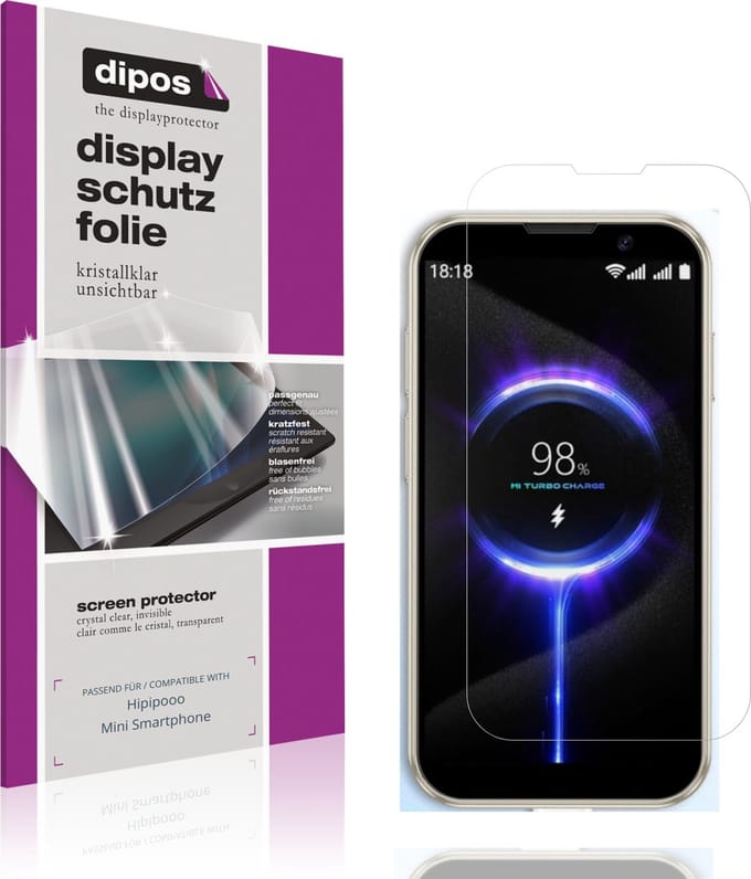 dipos – 4x Beschermfolie geschikt voor Hipipooo Mini Smartphone | Krasbestendige & heldere Screenprotector Ultra-Thin