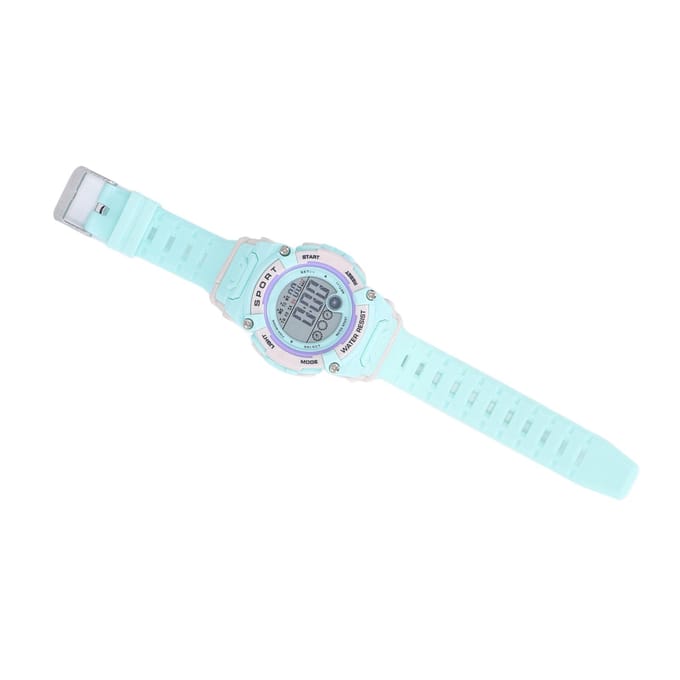 Digitale Chronograaf Kinderen Student Waterdicht Sport Multifunctioneel Elektronisch Horloge Reseda white