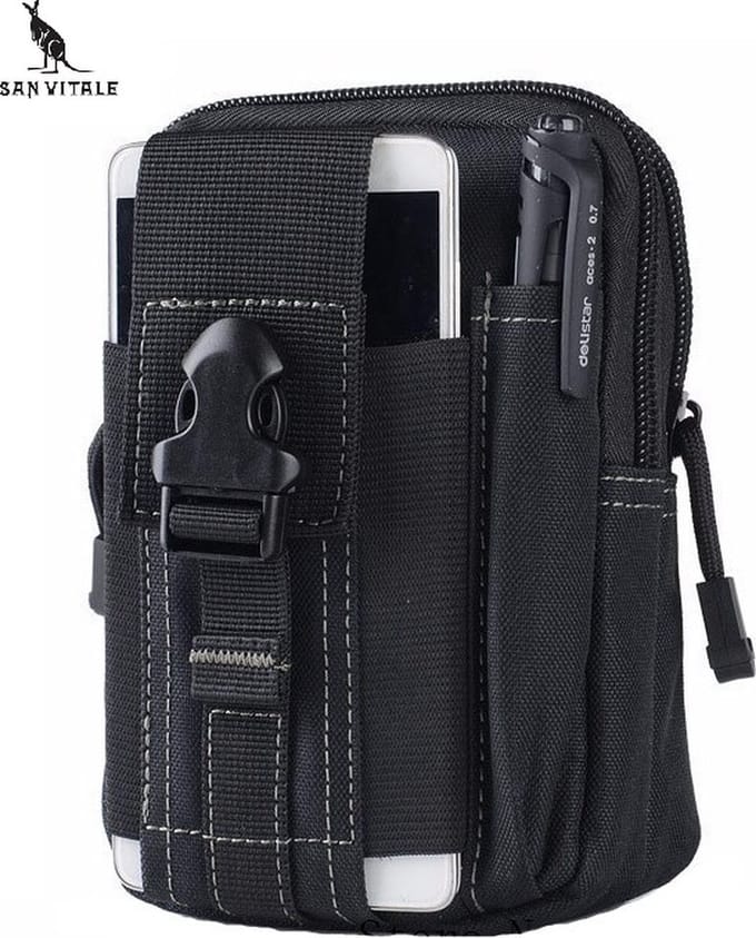San Vitale® - Stevige, hippe multifunctionele heuptas - Geschikt voor outdoor - Zwart