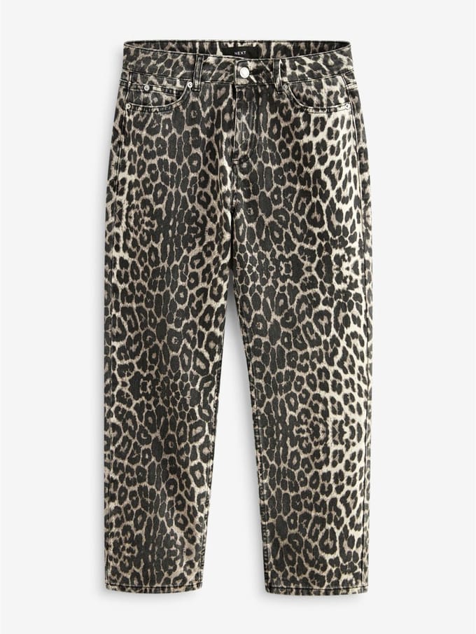 Next - Dames - Straight Leg Jeans - Dierenprint