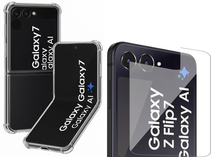 Hoesje geschikt voor Samsung Galaxy Z Flip 7 - Screenprotector Glas - Shockproof Transparant