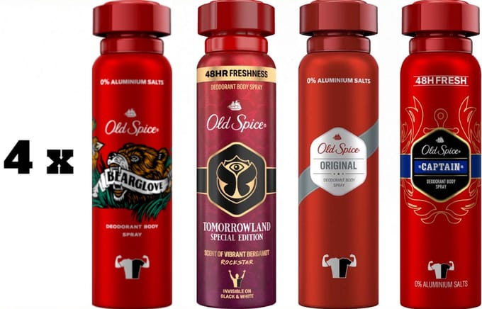 Old Spice Deo spray mix wild collection (Bearglove, Original, Strong Slugger, Captain, White Wolf Hawkridge)
