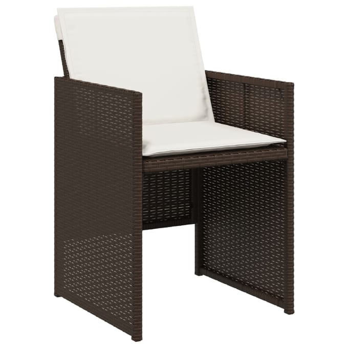 vidaXL - Tuinstoelen - 4 - st - met - kussens - poly - rattan - bruin