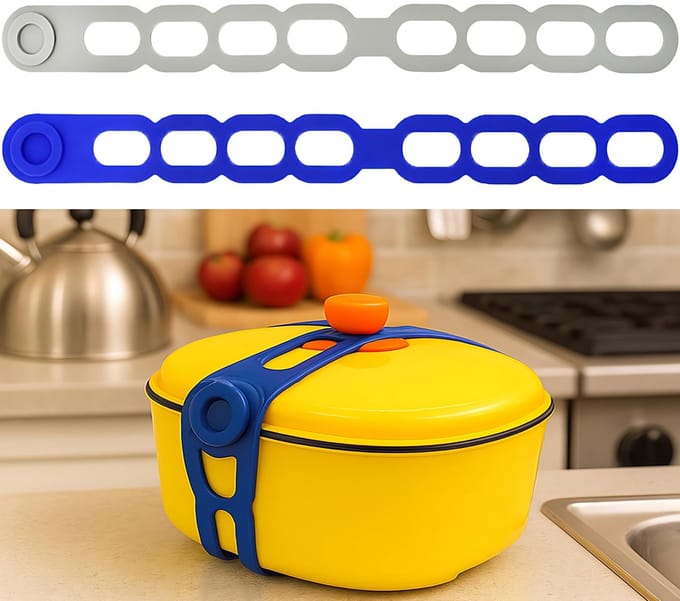 Solidchoice - Siliconen Sluitriem voor Slowcooker-deksel - 2 Stuks Herbruikbare Elastische Dekselriem
